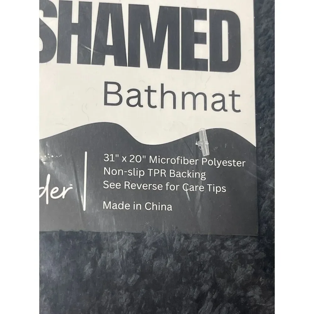 LOT 2 New Black & White Bath Mat Rugs Naked & Unashamed Bathmat Plush 31